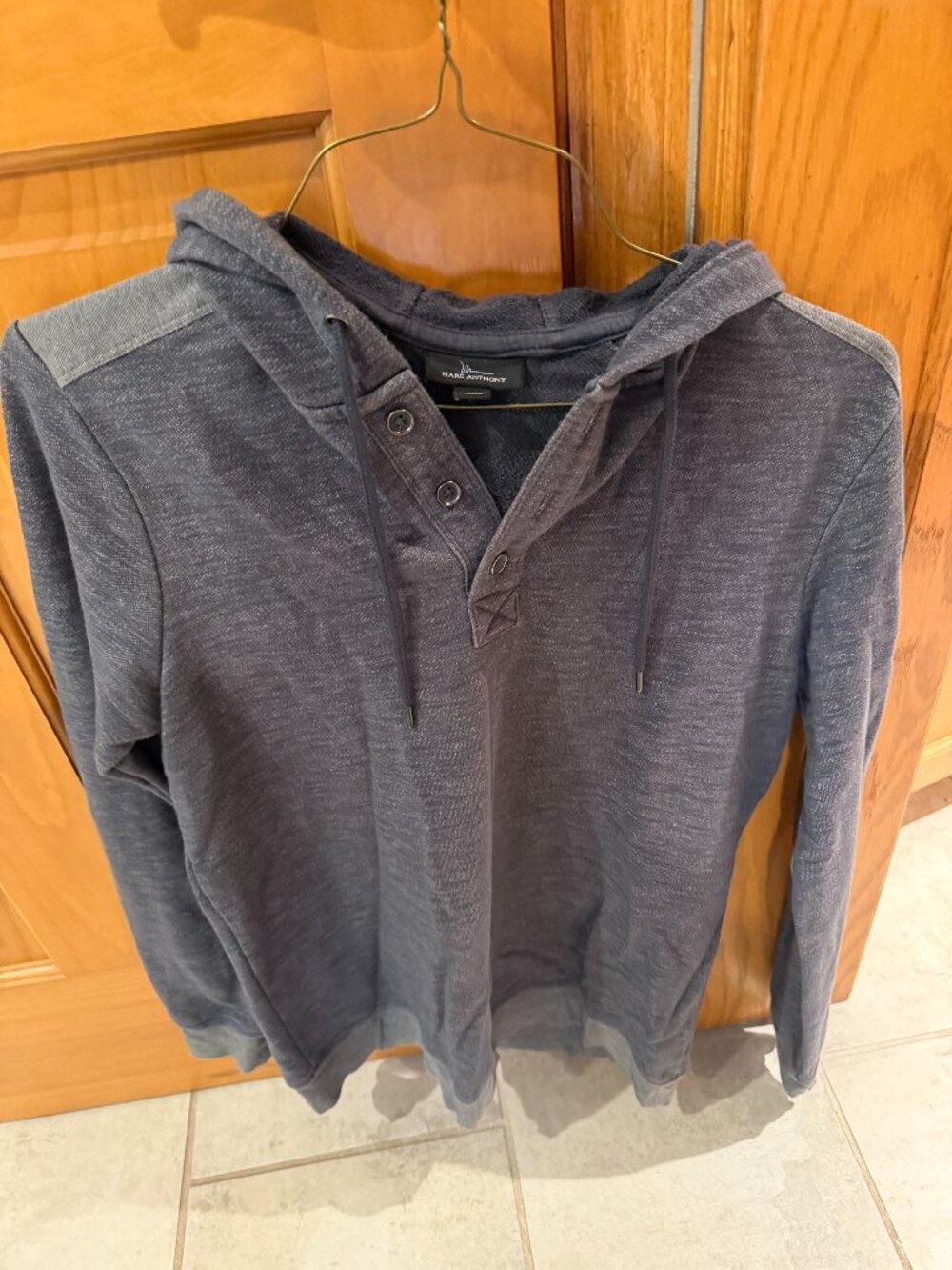 Pullover Sweatshirt Hoodie Gray Marc Anthony Size Medium